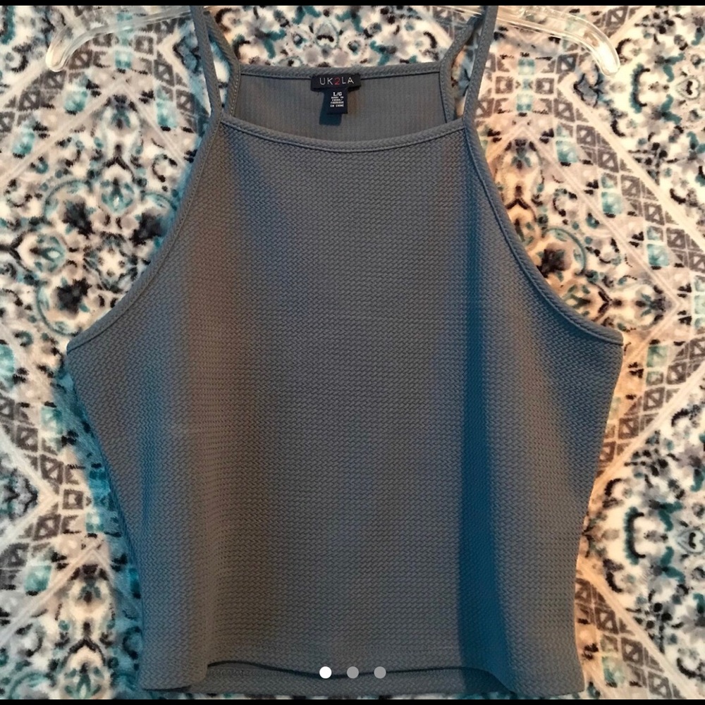 Blue Halter Crop Top